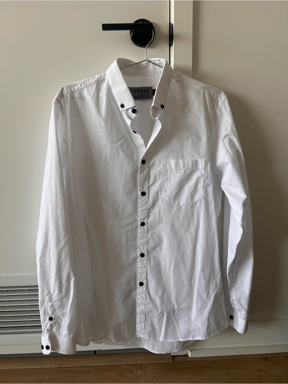 Topman White Shirt with Black Buttons
